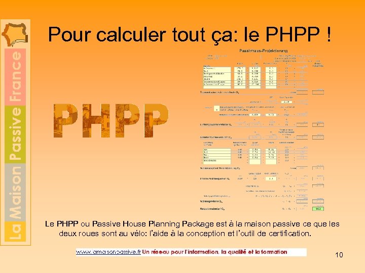 Pour calculer tout ça: le PHPP ! Le PHPP ou Passive House Planning Package