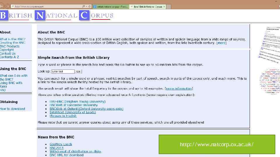 http: //www. natcorp. ox. ac. uk/ 