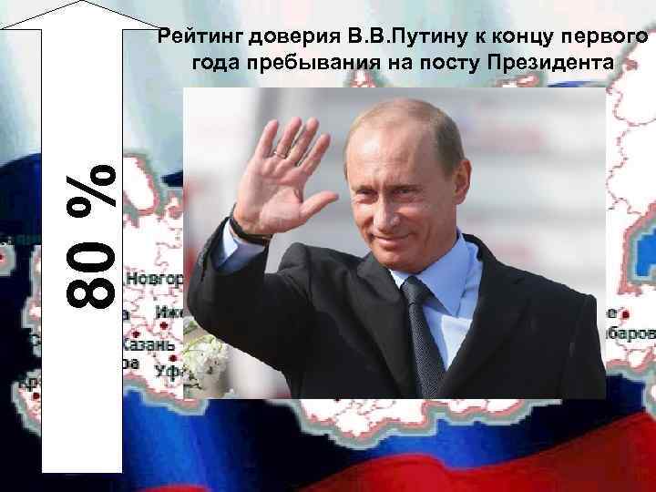 80 % Рейтинг доверия В. В. Путину к концу первого года пребывания на посту