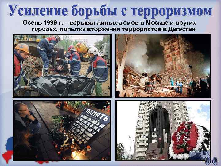 Осень 1999 г. – взрывы жилых домов в Москве и других городах, попытка вторжения