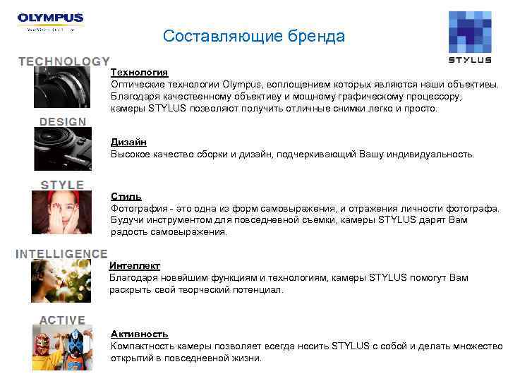 Составляющие бренда Технология Оптические технологии Olympus, воплощением которых являются наши объективы. Благодаря качественному объективу