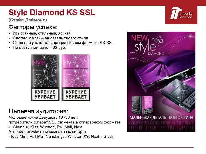 Style Diamond KS SSL (Стайл Даймонд) Факторы успеха: § § Изысканные, стильные, яркие! Слоган: