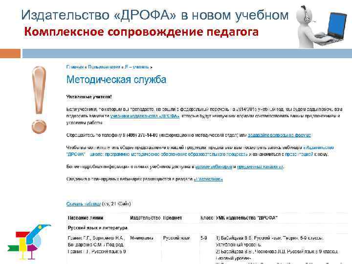 Издательство «ДРОФА» в новом учебном году Комплексное сопровождение педагога 