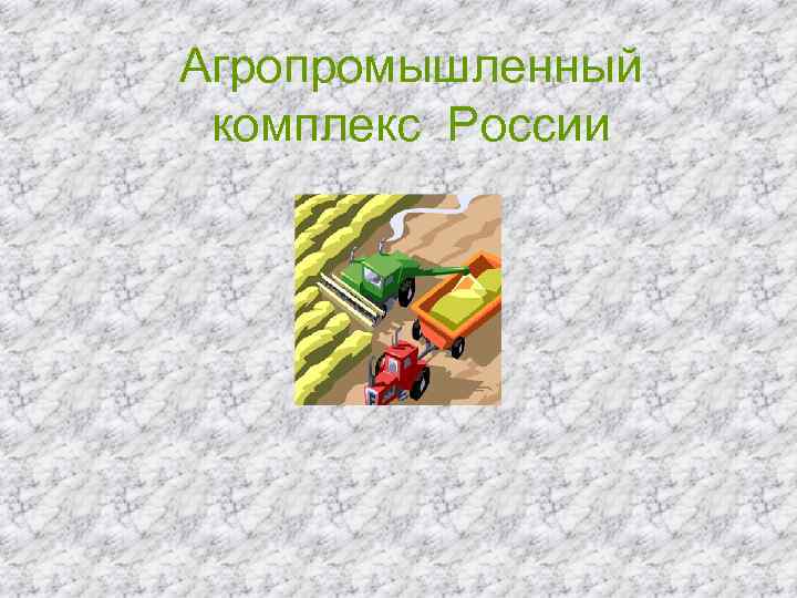 Агропромышленный комплекс России 
