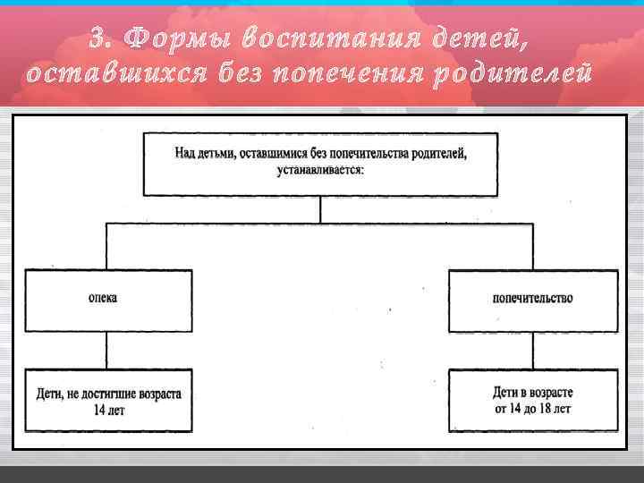3. Формы воспитания детей, оставшихся без попечения родителей 
