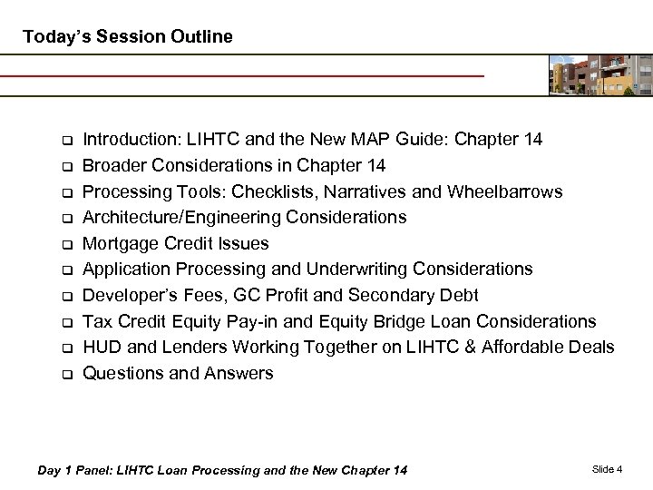 Today’s Session Outline q q q q q Introduction: LIHTC and the New MAP
