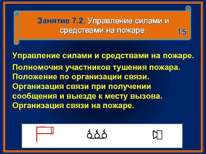 Занятие 7. 2. Управление силами и средствами на пожаре. 15 Управление силами и средствами