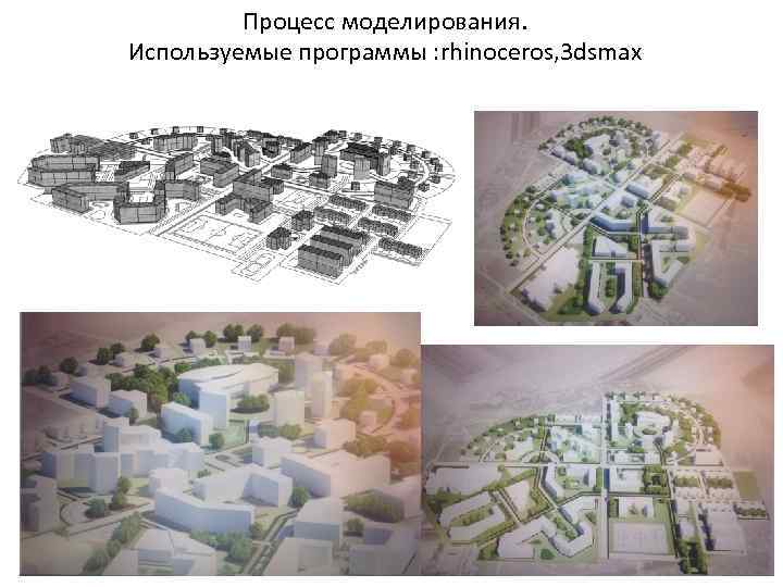 Процесс моделирования. Используемые программы : rhinoceros, 3 dsmax 