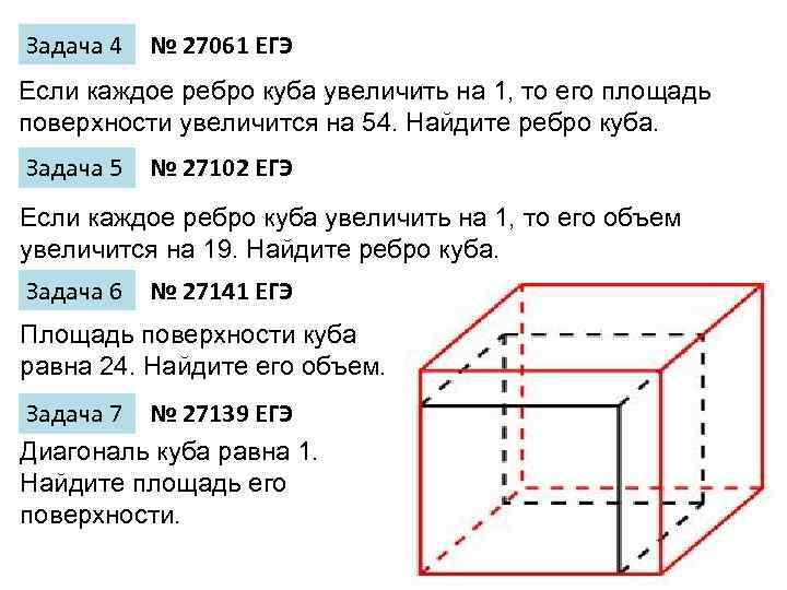 Ребро куба 5 см найти площадь поверхности