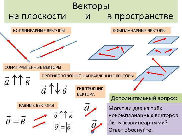 Виды векторов определение рисунок обозначение