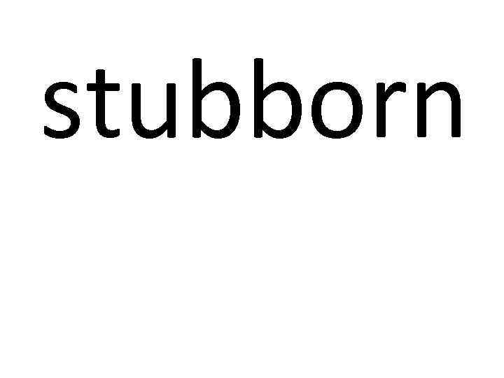 stubborn 