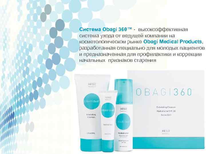 Система Obagi 360™ - высокоэффективная система ухода от ведущей компании на косметологическом рынке Obagi