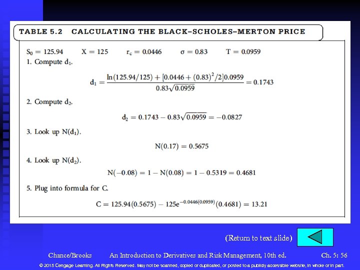 (Return to text slide) Chance/Brooks An Introduction to Derivatives and Risk Management, 10 th