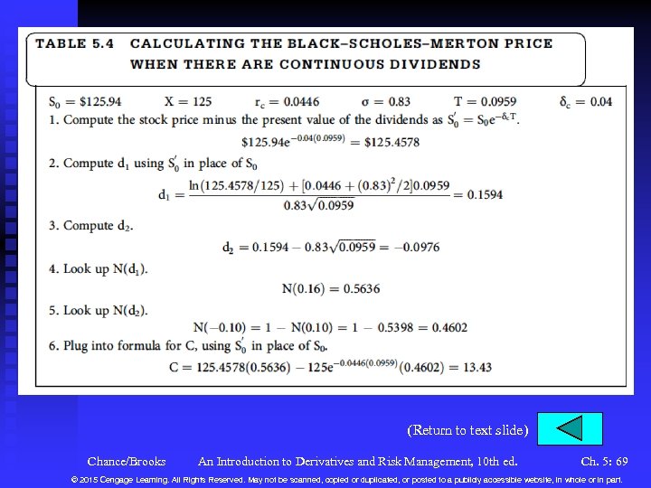 (Return to text slide) Chance/Brooks An Introduction to Derivatives and Risk Management, 10 th