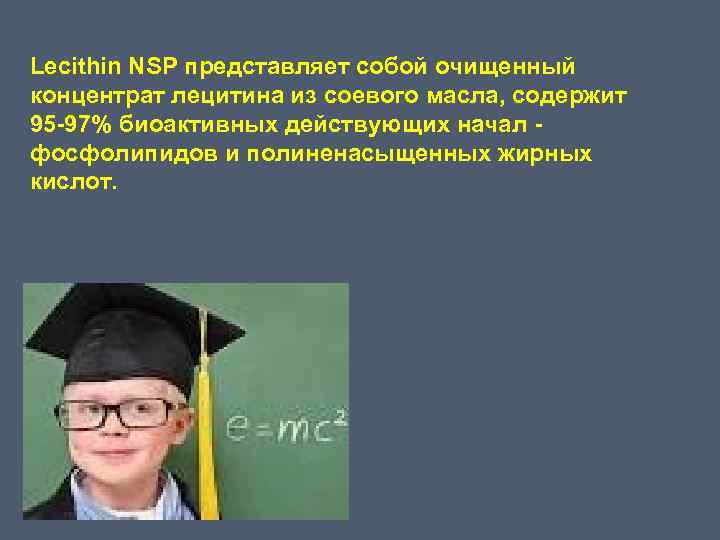  Lecithin NSP представляет собой очищенный концентрат лецитина из соевого масла, содержит 95 -97%