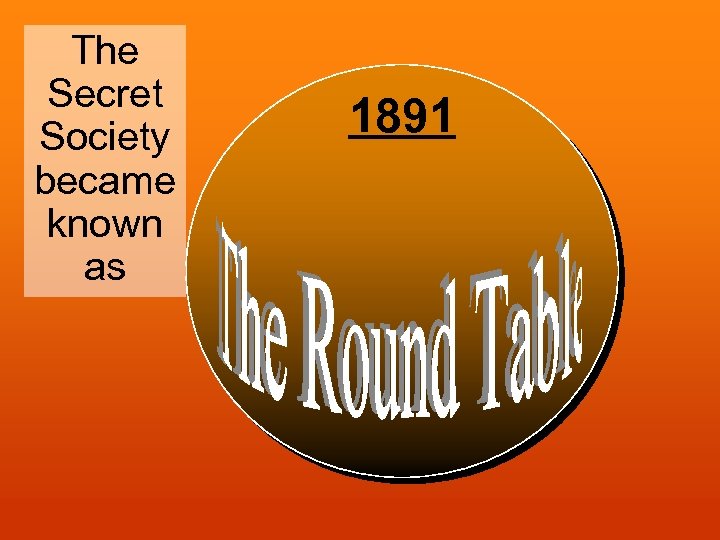 The Secret Society became known as ` 1891 