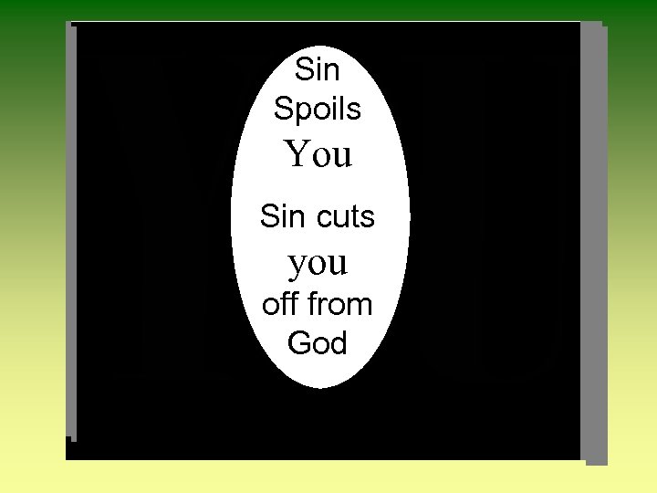 Sin Spoils You Sin cuts you off from God 