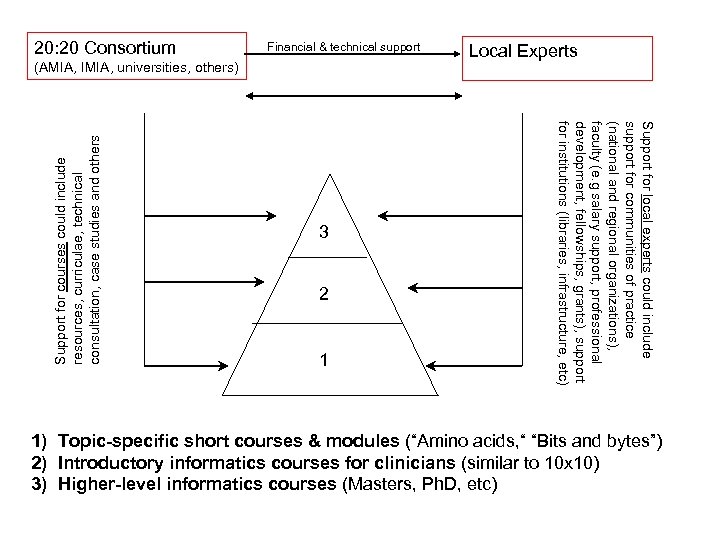 20: 20 Consortium Financial & technical support 3 2 1 Local Experts Support for