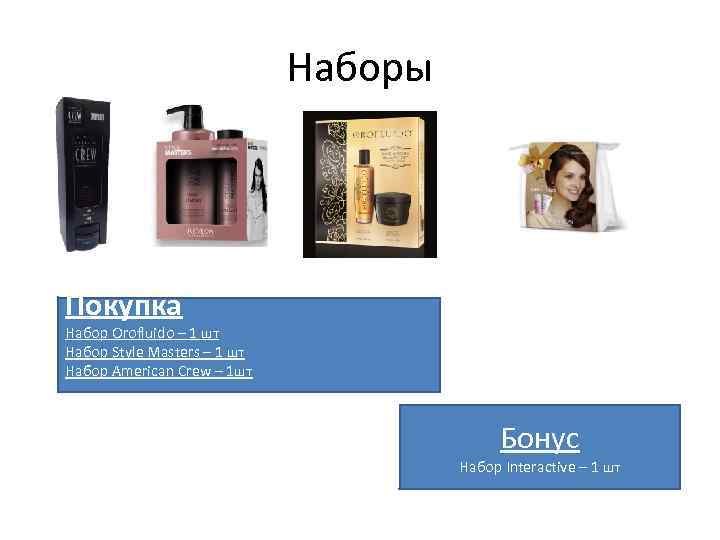 Наборы Покупка Набор Orofluido – 1 шт Набор Style Masters – 1 шт Набор