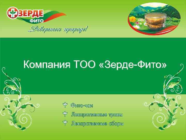 Тоо добро. ТОО «Зерде-фито». ТОО НПО «Зерде».. Фито компания. ТОО презентация.