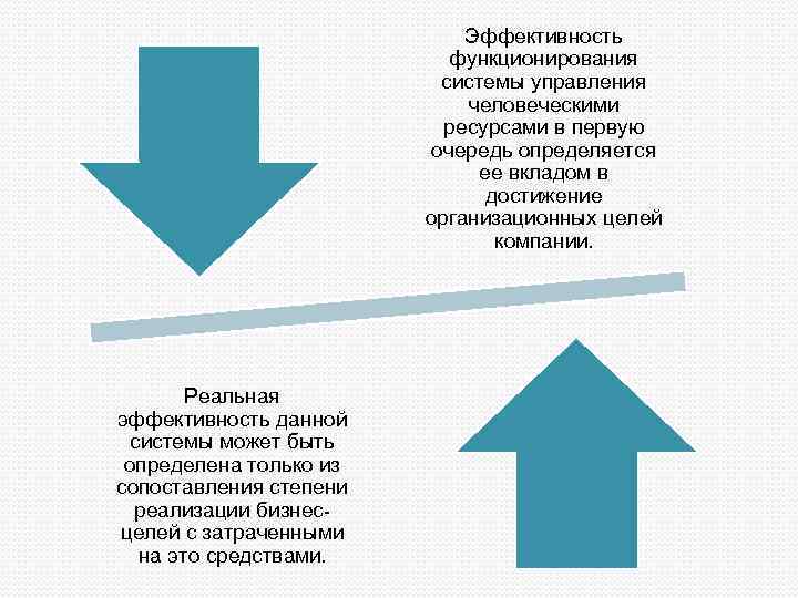 Эффективность функционирования системы управления человеческими ресурсами в первую очередь определяется ее вкладом в достижение