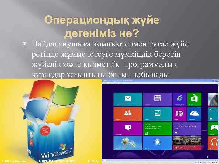 Операциондық жүйе дегеніміз не? Пайдаланушыға компьютермен тұтас жүйе ретінде жұмыс істеуге мүмкіндік беретін жүйелік