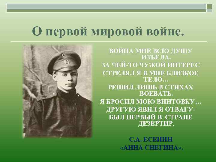 О первой мировой войне. ВОЙНА МНЕ ВСЮ ДУШУ ИЗЪЕЛА. ЗА ЧЕЙ-ТО ЧУЖОЙ ИНТЕРЕС СТРЕЛЯЛ