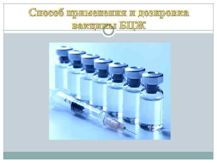 Способ применения и дозировка вакцины БЦЖ 