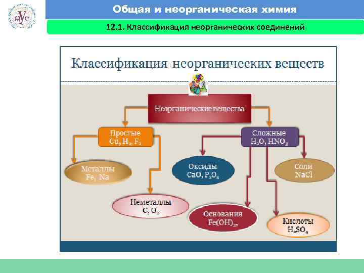 Общая и неорганическая химия 12. 1. Классификация неорганических соединений Факультет экономики и менеджмента 