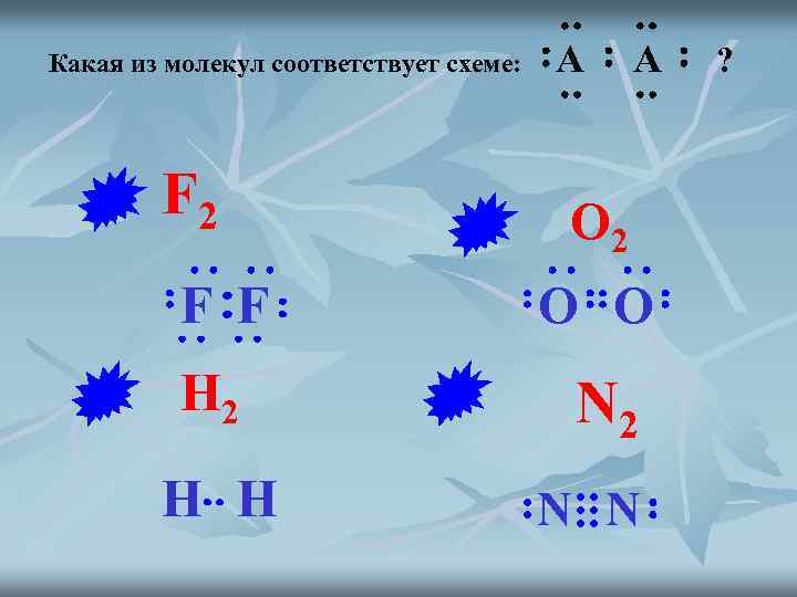 Какая из молекул соответствует схеме: F 2 A A O 2 F F O