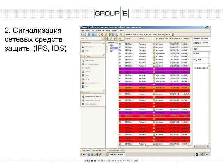 2. Сигнализация сетевых средств защиты (IPS, IDS) 