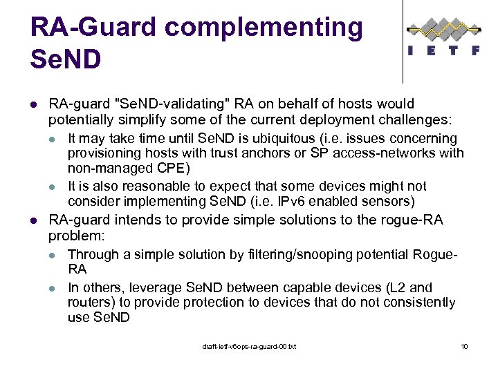 RA-Guard complementing Se. ND l l RA-guard 