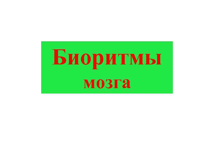 Биоритмы мозга 