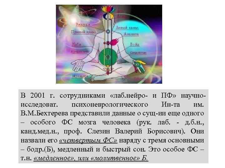 В 2001 г. сотрудниками «лаб. нейро- и ПФ» научноисследоват. психоневрологического Ин-та им. В. М.