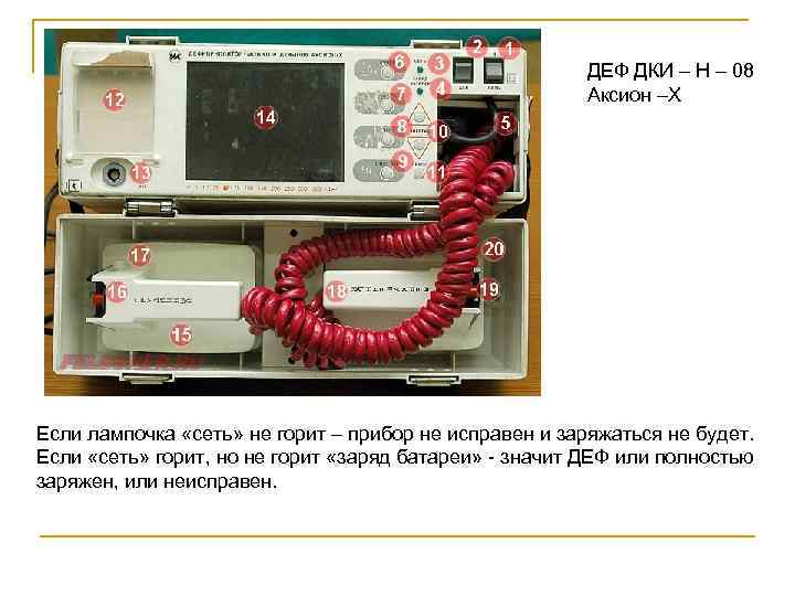 ДЕФ ДКИ – Н – 08 Аксион –Х Если лампочка «сеть» не горит –