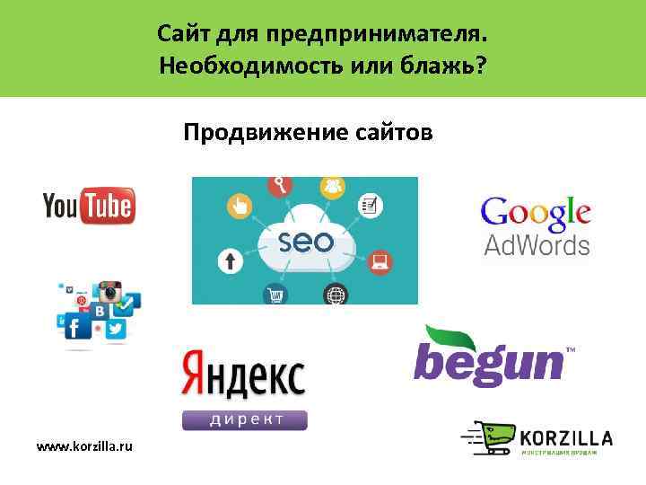 Сайт для предпринимателя. Необходимость или блажь? Продвижение сайтов www. korzilla. ru 