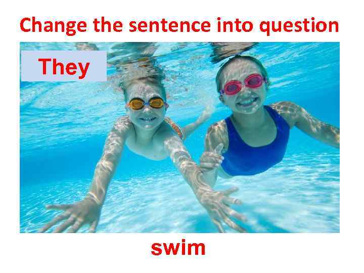 Change the sentence into question They swim 