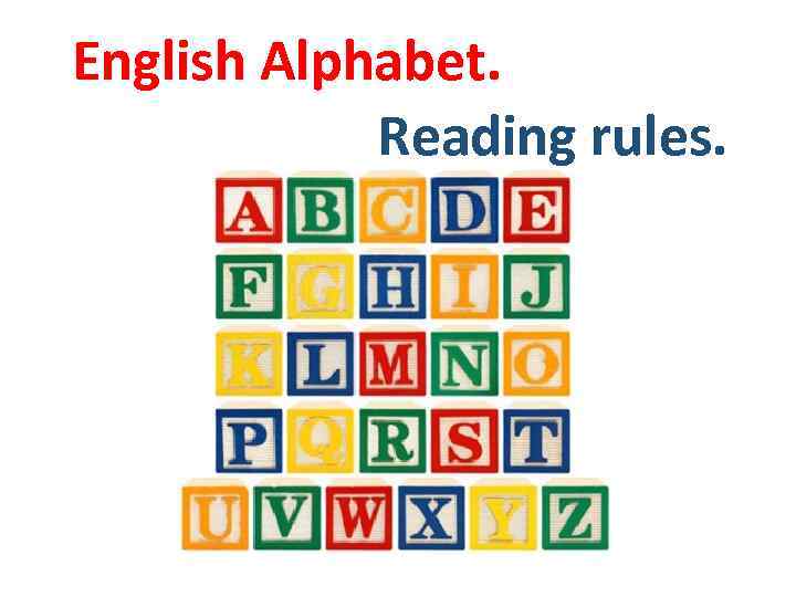 English Alphabet. Reading rules. 