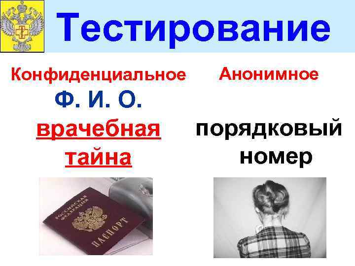 Тестирование Конфиденциальное Анонимное Ф. И. О. врачебная тайна порядковый номер 