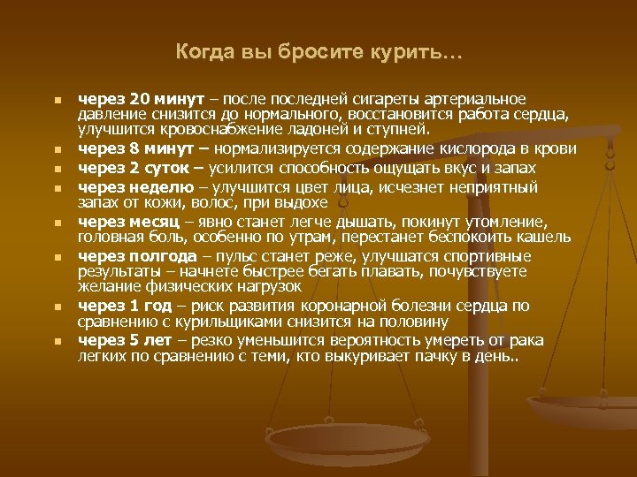 Когда вы бросите курить… через 20 минут – последней сигареты артериальное давление снизится до