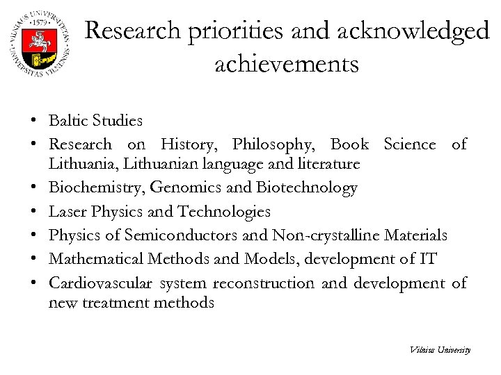 Research priorities and acknowledged achievements • Baltic Studies • Research on History, Philosophy, Book