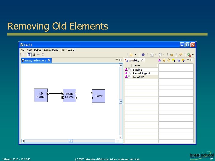 Removing Old Elements 19 March 2018 – 10: 58: 30 (c) 2007 University of