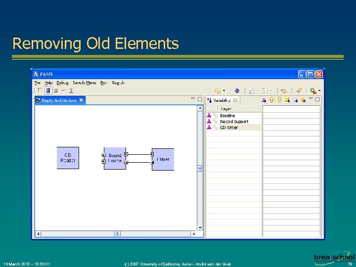 Removing Old Elements 19 March 2018 – 10: 58: 31 (c) 2007 University of