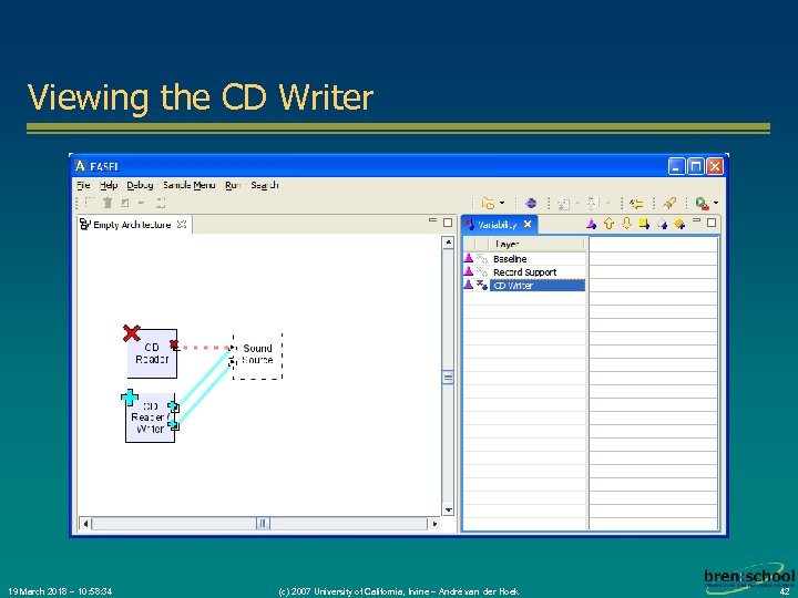 Viewing the CD Writer 19 March 2018 – 10: 58: 34 (c) 2007 University