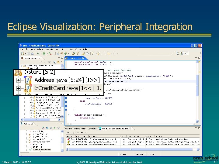 Eclipse Visualization: Peripheral Integration 19 March 2018 – 10: 58: 52 (c) 2007 University