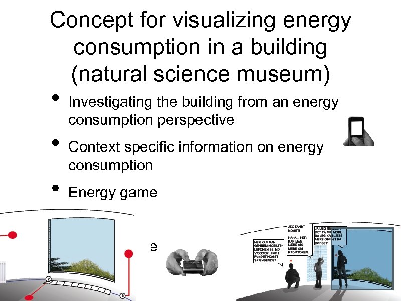 Concept for visualizing energy consumption in a building (natural science museum) • • Investigating