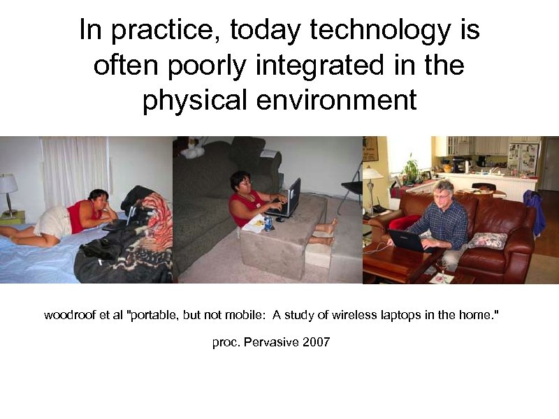 In practice, today technology is often poorly integrated in the physical environment woodroof et