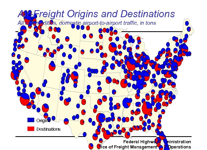 Air-Freight Origins and Destinations All commodities, domestic airport-to-airport traffic, in tons Origins Destinations Federal