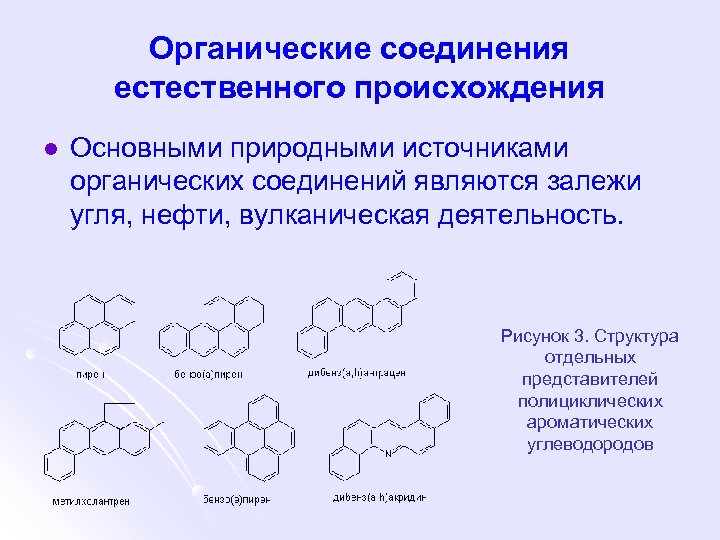 Органические соединения естественного происхождения l Основными природными источниками органических соединений являются залежи угля, нефти,