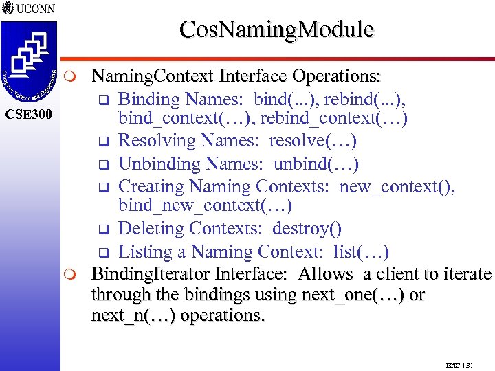 Cos. Naming. Module CSE 298 CSE 300 m Naming. Context Interface Operations: q Binding